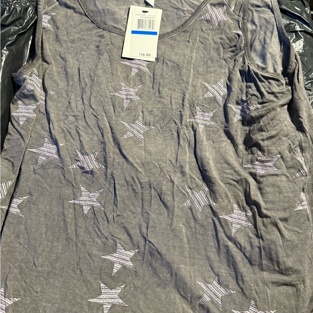 Cable & gauge Gray Star Patterned Tank Top